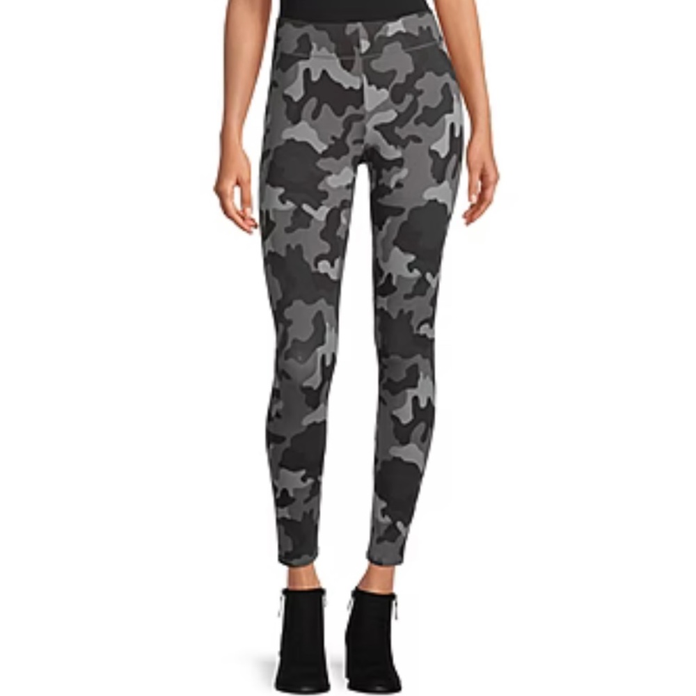 Mixit Women's Black Gray Camo Print Mid Rise Full Length Leggings Size S M L XL